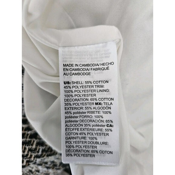 Chicos Tweed Frayed Fringe Blazer Size 0 Petite or Small‎ Petite - Picture 6 of 10